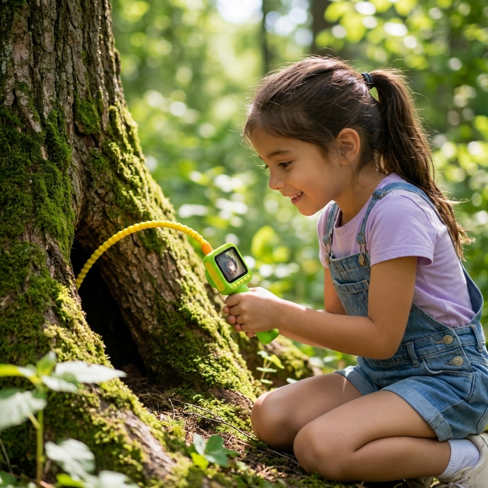 Inspektionskamera für Kinder – Endoskopkamera mit 2,8-Zoll-Bildschirm & flexiblem Kameraschlauch