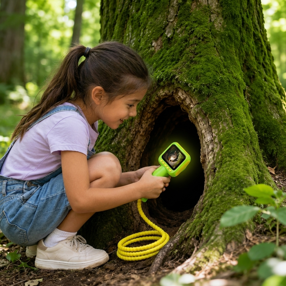 Inspektionskamera für Kinder – Endoskopkamera mit 2,8-Zoll-Bildschirm & flexiblem Kameraschlauch