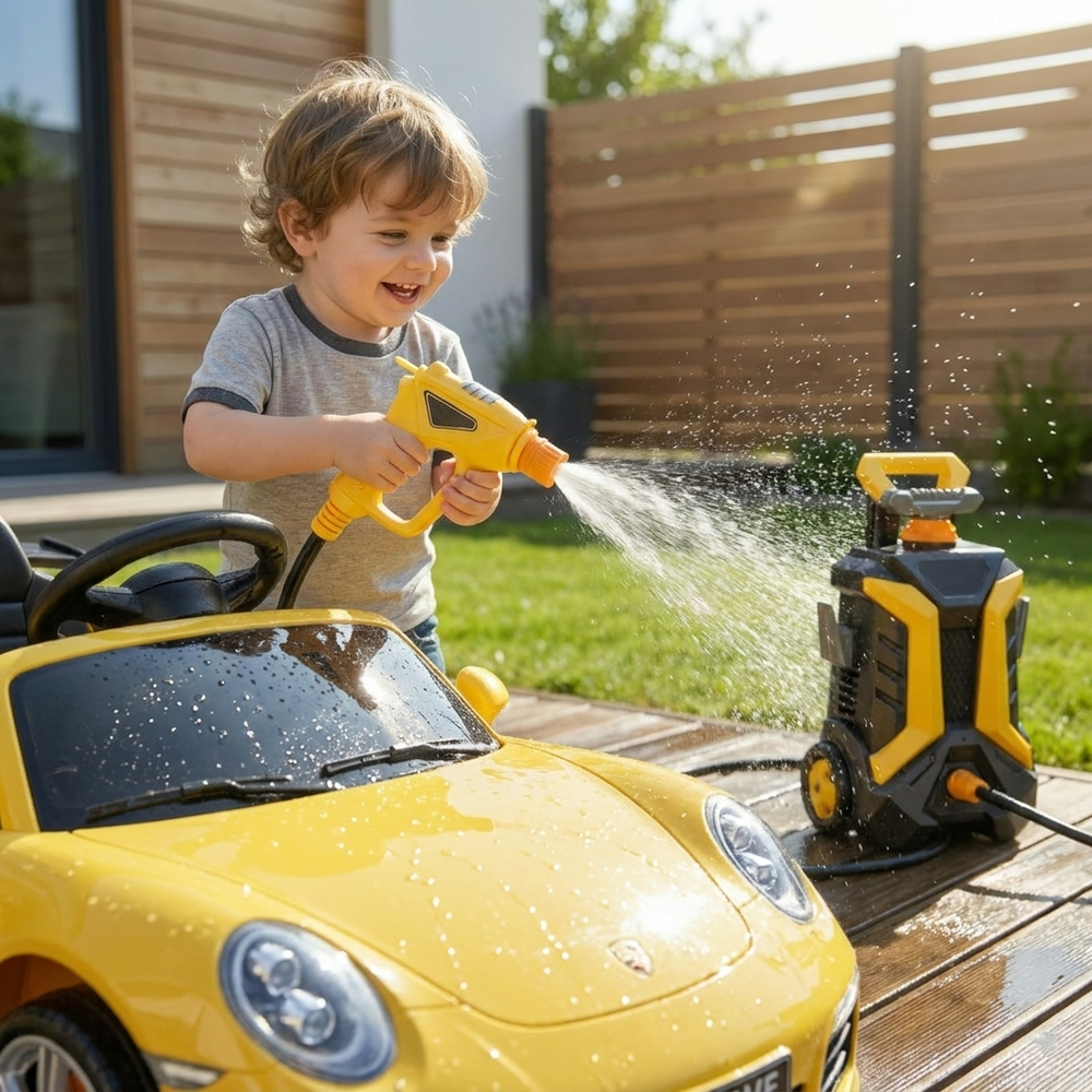 Autowaschanlage-Spielset für Kinder – Funktionierender Wassersprüher & fantasievolles Rollenspiel