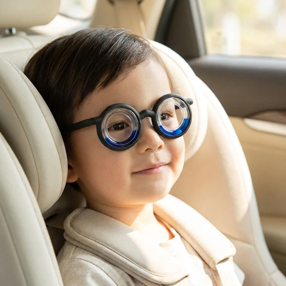 Anti-Übelkeits-Reisebrille für Kinder – Linsenloses Design für unterwegs