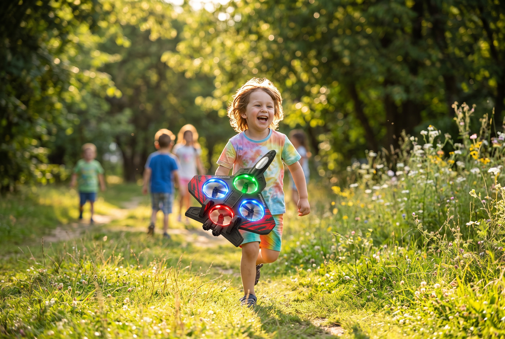 Ferngesteuertes Stuntflugzeug für Kinder mit LED-Beleuchtung – RC Spielzeugflugzeug 2.4G