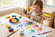 Auswaschbares Farbset für Kinder – Fingerfarbe und Pinsel mit 6 Farben – Kreatives Spielzeug