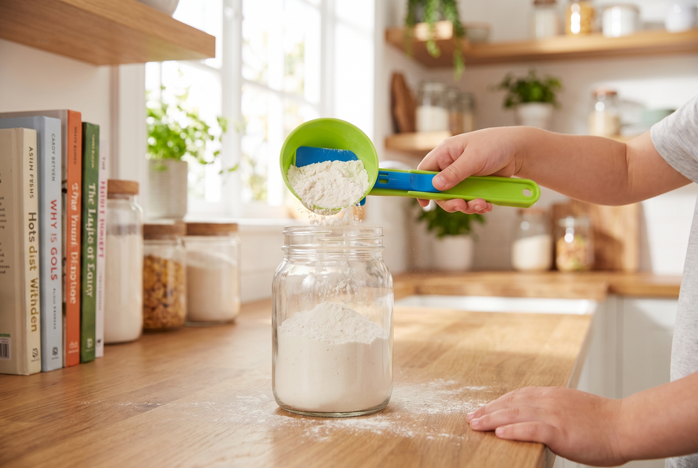 Messlöffel mit Trichter für Babymilchpulver – 2-in-1 Dosierhilfe