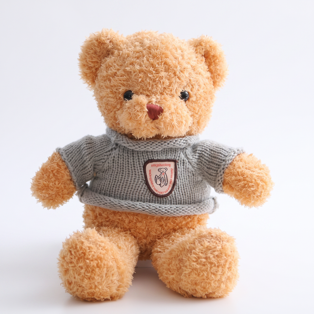 Plüsch-Kuschelbär mit Strickpullover – Weiches Kuscheltier in Mehreren Größen