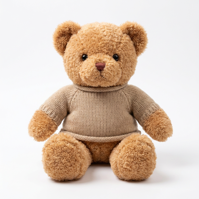 kleurvariant: Brauner Bär mit Beigem Pullover