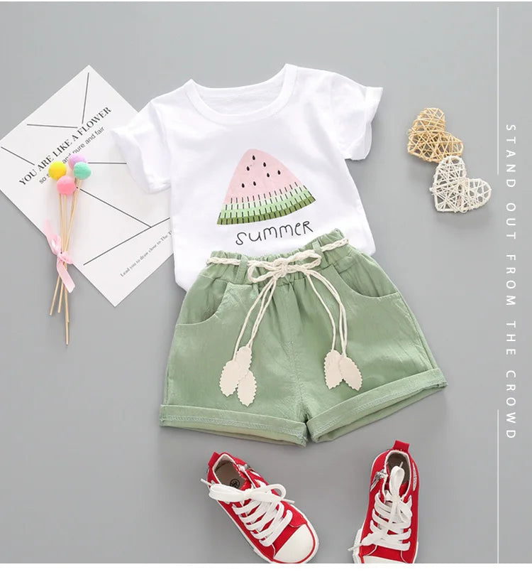 Sommerliches Mädchen Outfit Set – Bequemes Baumwollset | Luna & Fleur Kleidung Größe 1–4 Jahre