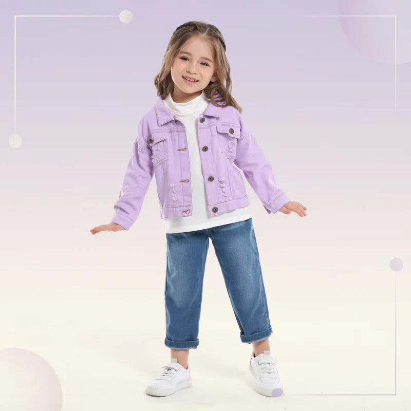 Candy Color Jeansjacke Kinder – Leichte Denimjacke | 6Mon-7J.