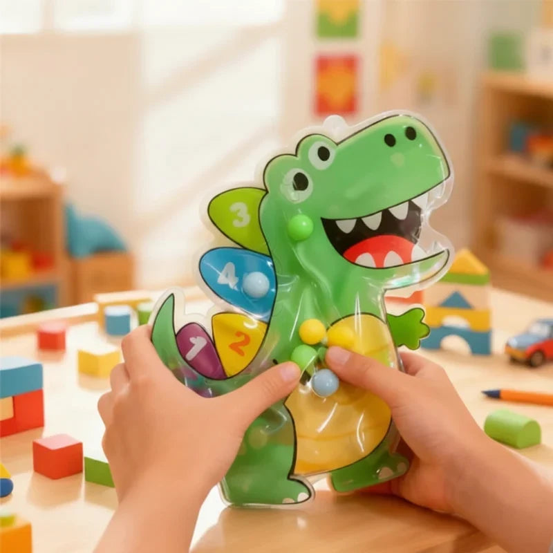 Perlenlabyrinth mit Gelfüllung und Zählfeldern 1-5 – weiches PVC, Tierformen | Fidget-Spielzeug