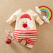 Weihnachtsstrampler Baumwolle, lange Ärmel – Druckknöpfe, Weihnachtsmann-Motiv, weich | Babyoverall