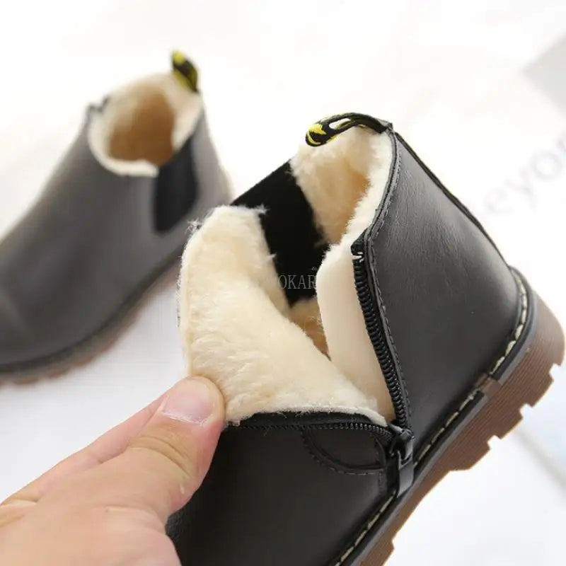 Chelsea Boots Kinder gefüttert mit Reißverschluss – Kunstleder, rutschfeste Sohle | Stiefeletten