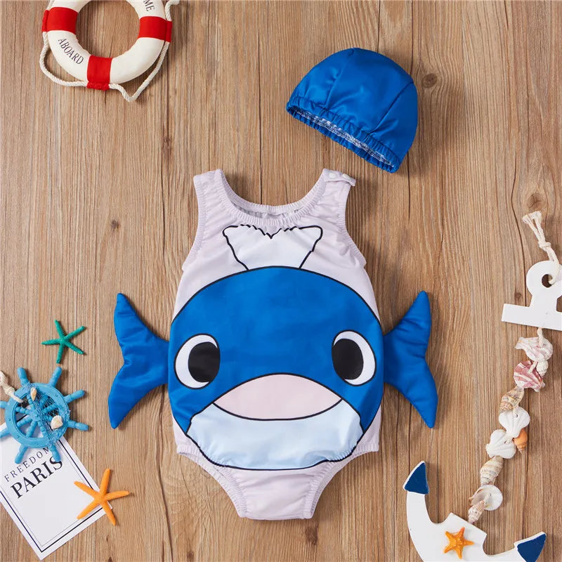 Mädchen-Badeanzug mit Hut – Bequemer Badeset für Sommervergnügen | Größe 0–4 Jahre