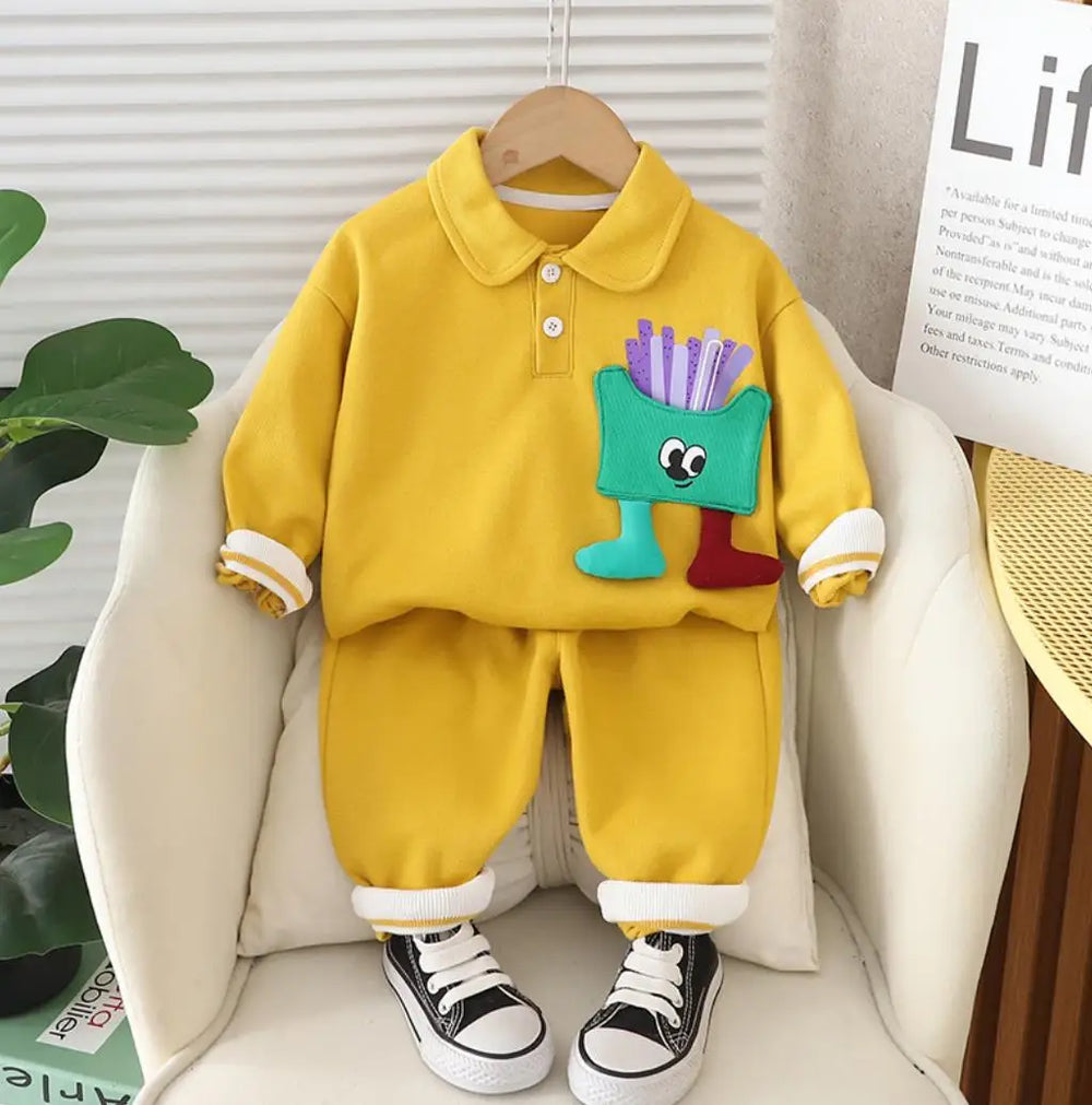 Weiche Unisex-Kleinkind-Set, 2-teilig – Komfortables Baumwoll-Outfit 0–3 Jahre | Atmungsaktiv & Hautfreundlich