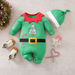 Weihnachtsstrampler Baumwolle, lange Ärmel – Druckknöpfe, Weihnachtsmann-Motiv, weich | Babyoverall