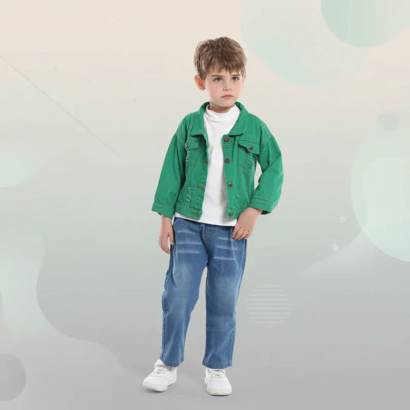 Candy Color Jeansjacke Kinder – Leichte Denimjacke | 6Mon-7J.