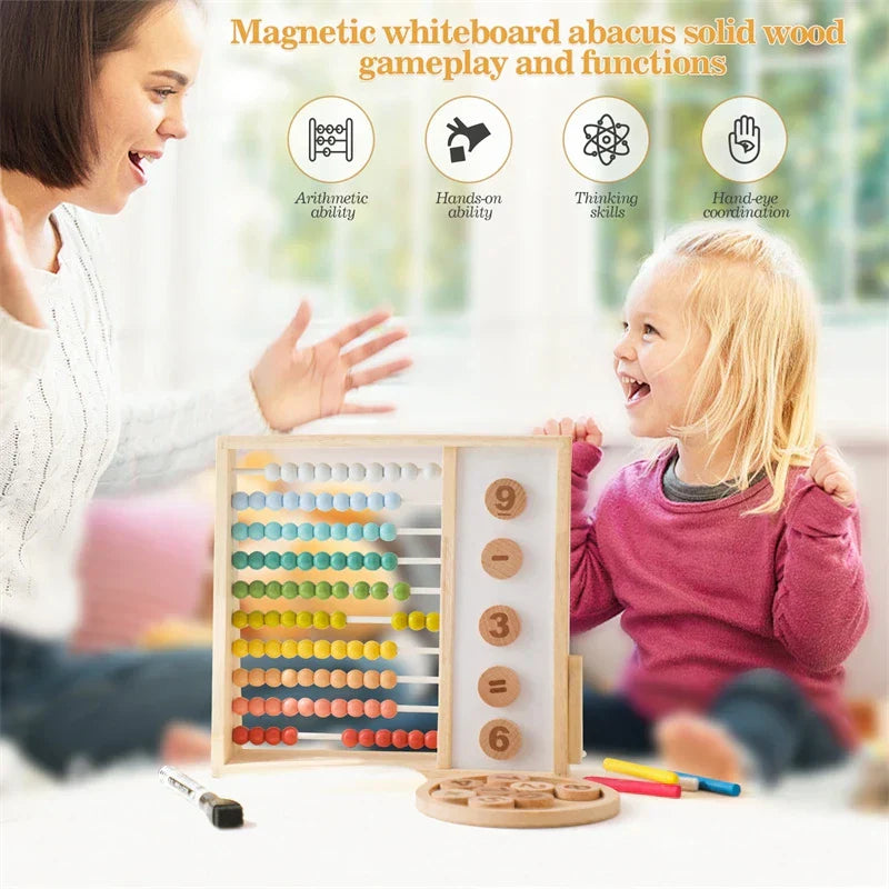 Hölzernes Rechenrahmen Spiel für Kinder – Montessori Material zum spielerischen Lernen