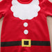 Weihnachtsstrampler Baumwolle, lange Ärmel – Druckknöpfe, Weihnachtsmann-Motiv, weich | Babyoverall