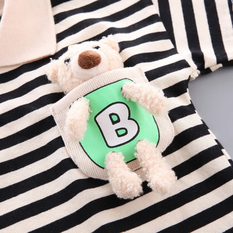 Kinder Streifenset Baumwolle – Komfortables Shirt & Shorts | 12 Mon.-5 J.