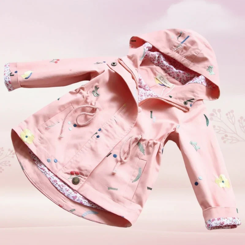 Windjacke für Mädchen mit robustem Reißverschluss – Baumwollmix | Übergangsjacke