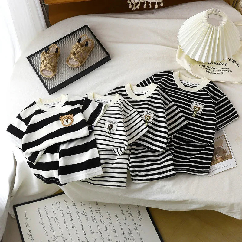 Gestreiftes 2-Teiliges Kinder-Outfit – Trendiges Set für Jungen & Mädchen