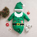 Weihnachtsstrampler Baumwolle, lange Ärmel – Druckknöpfe, Weihnachtsmann-Motiv, weich | Babyoverall