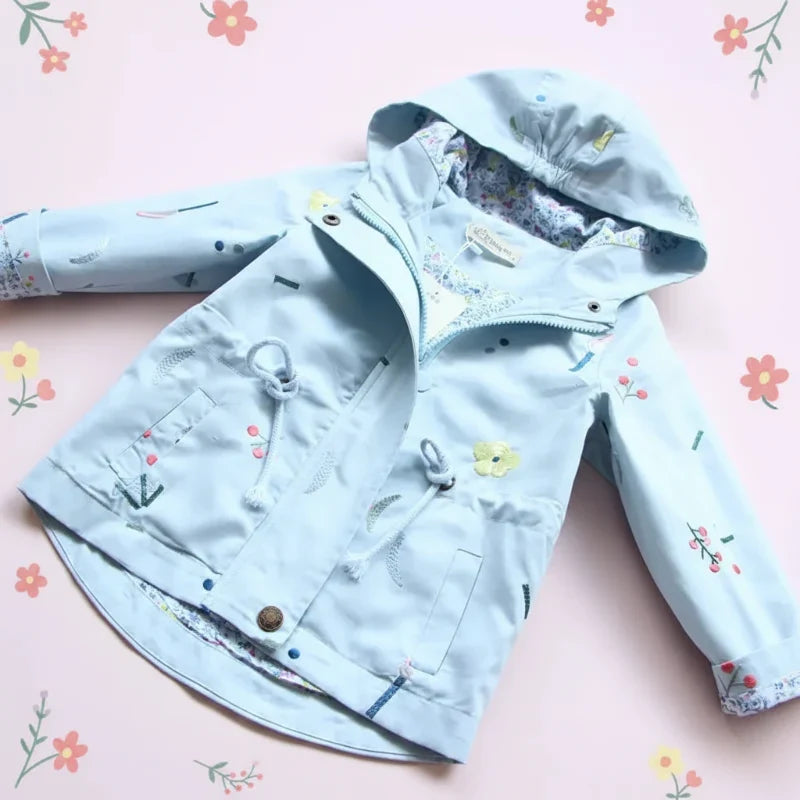 Windjacke für Mädchen mit robustem Reißverschluss – Baumwollmix | Übergangsjacke