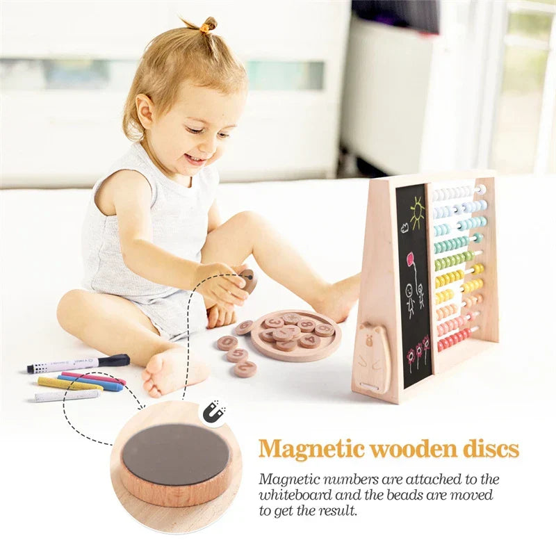 Hölzernes Rechenrahmen Spiel für Kinder – Montessori Material zum spielerischen Lernen