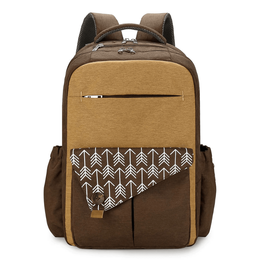 Wickelrucksack XL-Öffnung, Thermofächer – wasserabweisend, Laptopfach, Buggy-Clips | Wickeltasche