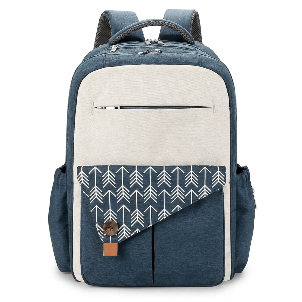 Wickelrucksack XL-Öffnung, Thermofächer – wasserabweisend, Laptopfach, Buggy-Clips | Wickeltasche