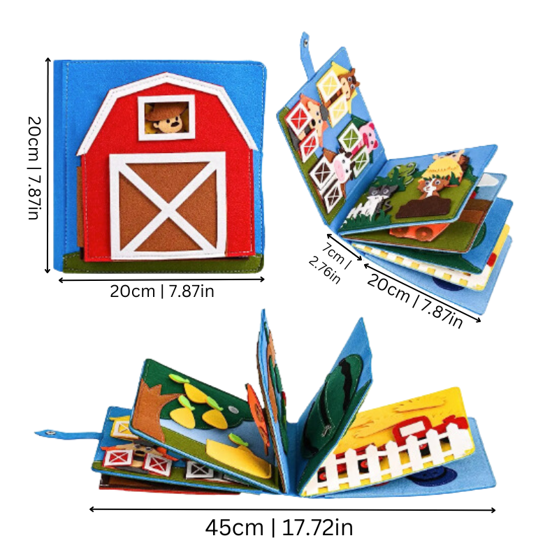 Bildungs-Filz-Bauernhofbuch – Spielerisch Tiere auf dem Bauernhof Entdecken (Kleinkinder 2–5 Jahre)