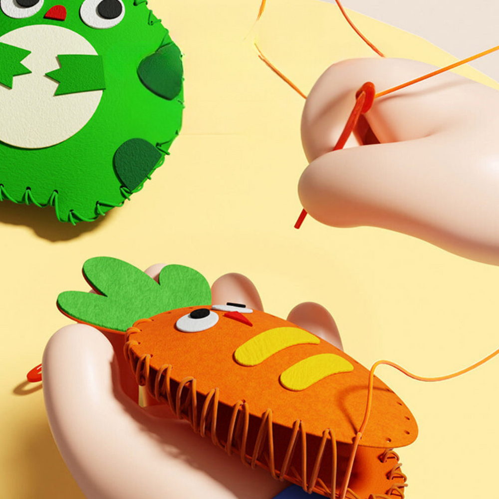 Kreatives Nähset für Kinder – Komplettes Tier-Bastelset mit Garn & Nadeln (ab 5 Jahren)