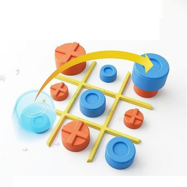 Tic-Tac-Toe-Variante mit Spielsteinen in drei Größen, die kleinere Steine überdecken