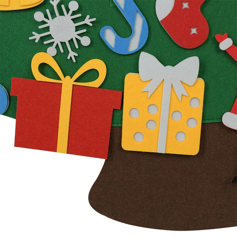 Filz-Weihnachtsbaum für Kinder mit Klett-Figuren – Schlaufe, faltbar | Weihnachtsspielzeug
