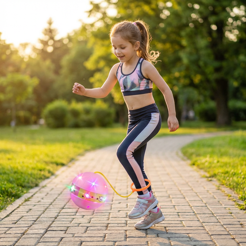 LED-Knöchelsprungball für Kinder – springend spielen mit bunten Lichtern