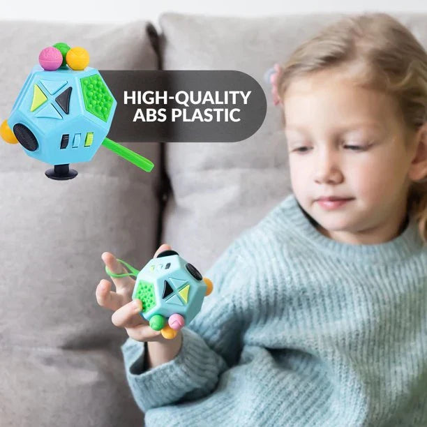 Anti Stress Würfel für Erwachsene & Kinder – Fokus, Ruhe & Konzentration – 12-in-1 Sensorisches Spielzeug