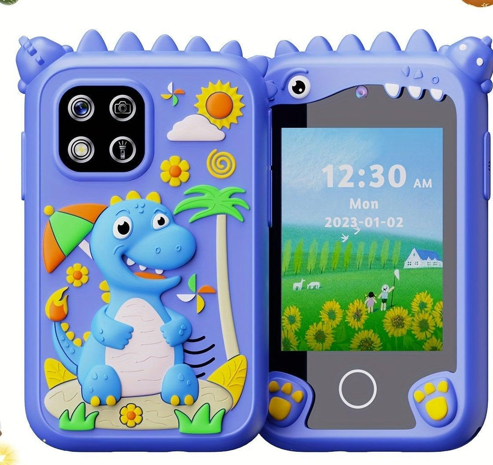 Kindgerechtes Spielzeug-Handy Dino mit Doppelkamera und 8GB SD – für Kinder von 3-10 Jahren